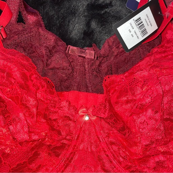 City Chic Fox & Royal 40H Sexy Emma & Darcie Red Underwire Bra Bundle - Picture 5 of 8